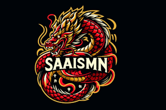 make an amazing japanis dragon mascot logo for you in one day