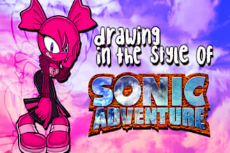make a drawing in the sonic adventure artstyle