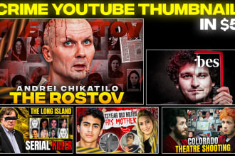 design a crime and investigation youtube thumbnails for you