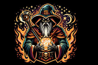 design high quality wizard spell esport mascot logo with express delivery