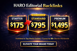 provide tier 1 editorial, haro backlinks via pitches