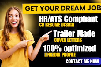 write and upgrade your resume, cv, cover letter, linkedin
