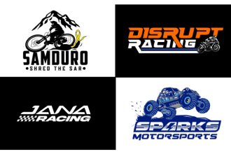 do motorsports and motocross racing team or club logo design