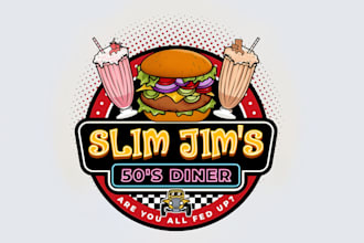 design restaurant and food, drink, cafe, kitchen logo design for you