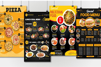 do restaurant menu design, food menu design, menu board