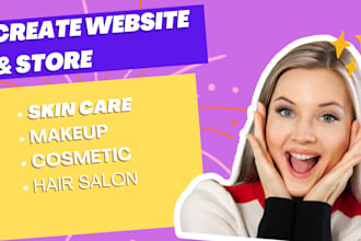 create, skin care, makeup, cosmetic, hair salon website