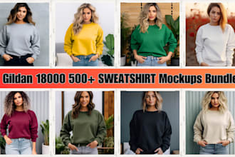 supply gildan 18000 sweatshirt 18500 hoodie mug mockups