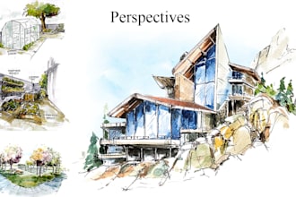 draw architectural and watercolor drawings