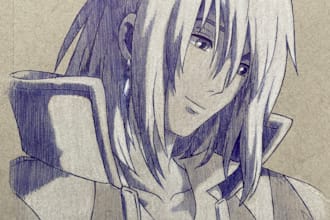 draw your favourite anime character with a ballpoint pen