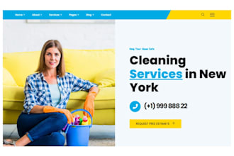 design cleaning service website housekeeping office residential cleaning website