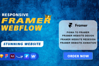 framer or webflow expert for design, redesign or develop stunning website