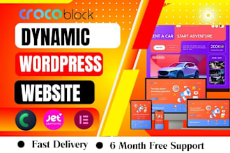 build dynamic wordpress website by crocoblock, elementor, jet engine, jetwoobuil