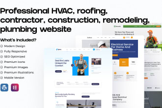 design hvac, roofing, contractor, construction, remodeling, or plumbing website