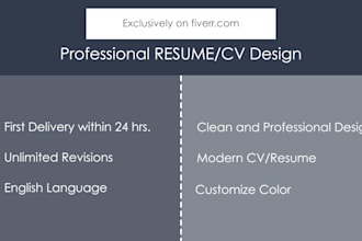 do professional resume design, CV  in adobe illustrator
