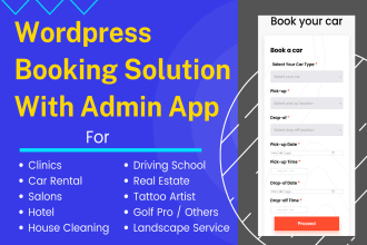 add a booking system in wordpress website with admin app