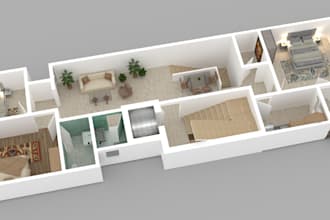 do high quality 3d floor map, modeling , 3d rendering