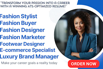 in 3 hours write custom fashion designer, buyer, or marketing specialist resume