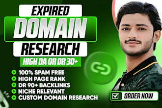 research and find expired domain in your custom requirements