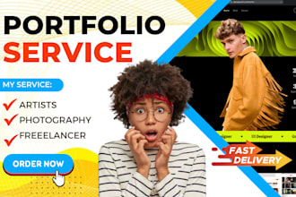 create personal portfolio website for artists, wedding, photography, freelancer