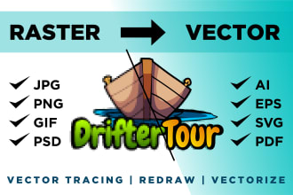 tracing, redraw your logo or ai artwork into vector