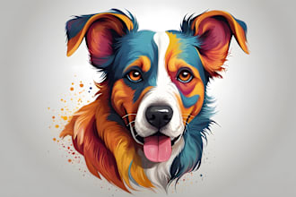 draw your dogs or any pets into a cartoon portrait