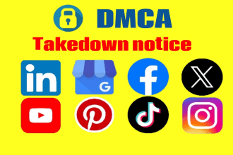 send dmca takedown notice instagram, twitter, fb, google, etsy, reddit, tiktok