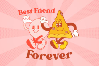 do a cute retro cartoon vintage logo and character design