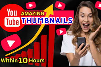 design eye catchy amazing youtube thumbnail in 12 hours