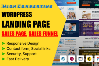 create wordpress landing page, sales page, or sales funnel