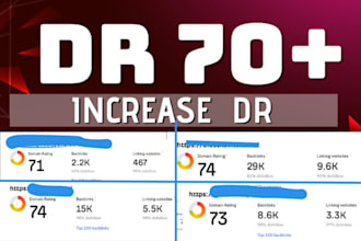 increase ahrefs domain rating dr 70 using high authority SEO backlinks