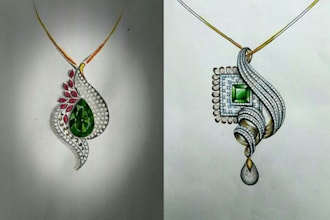do hand sketch jewelry design