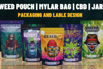 expert unique weed pouches, mylar bags, cbd labels, cannabis packaging design