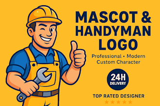 design professional mascot and handyman logo