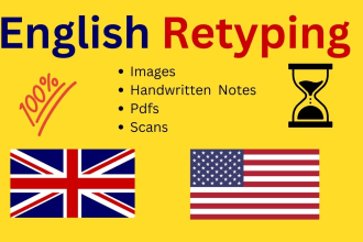 professional english retyping PDF images scanned documents