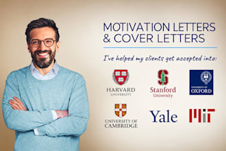 proofread and edit your motivational letter, cover letter, or letter of intent
