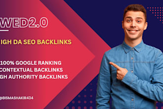 build 100 web 2 0 SEO backlinks high quality da pa site