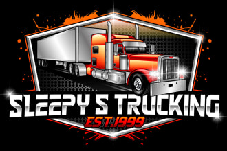 design creative trucking, towing, and dispatcher logo