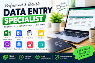 be your expert data entry and virtual assistant