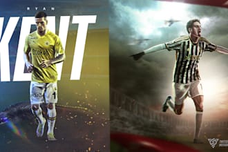 design sports graphics, poster, flyer, banner, jersey swap