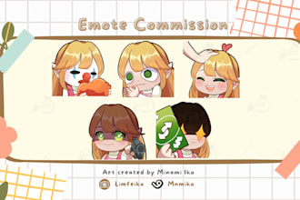 make cute chibi emotes sub badge for discord, twitch