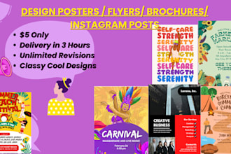 design poster, flyer, brochure, instagram post that is classy and fashionable