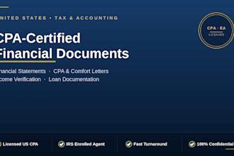provide CPA letter, financial statement review, and income verification for loan