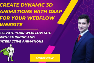 design 3d webflow animation using gsap for your webflow website
