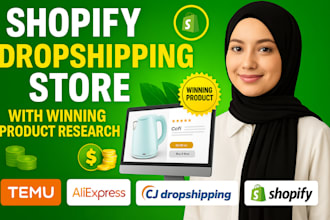 create shopify dropshipping store with winning product research