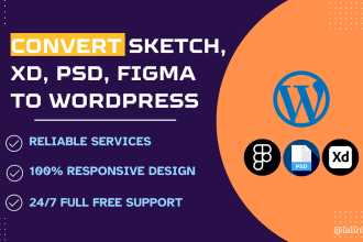 clone sketch, xd, psd, figma to wordpress website