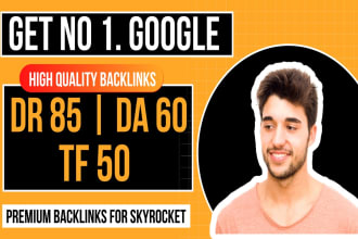 high tf 50 DR 85 da 60 backlinks authority dofollow link building SEO service