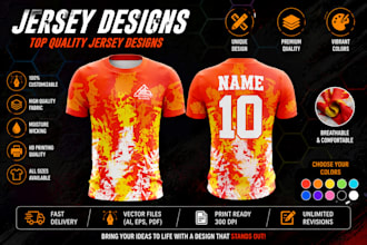 design realistic custom sports jersey mockups