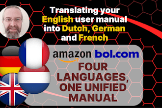 translate your english user manual to dutch german and french for bol com amazon