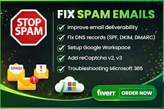 fix wordpress spam email issue, improve email delivery, fix dns records etc
