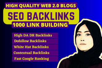 create 1000 SEO backlinks with high quality web 2 0 contextual link building